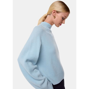 Whistles Pale Blue Wool Funnel Neck Knit